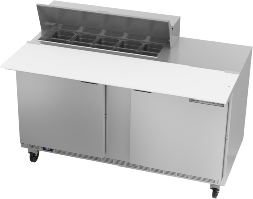 Beverage Air SPE60HC-10C Sandwich Top Refrigerated Counter 60 inch Two Section 16 cu ft Capacity Stainless Steel