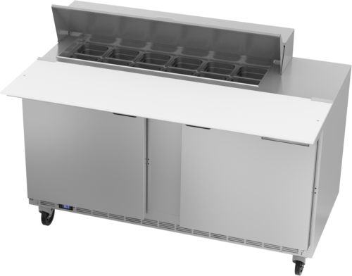 Beverage Air SPE60HC-12C Sandwich Top Refrigerated Counter 60 inch Two Section 16 cu ft Capacity Stainless Steel