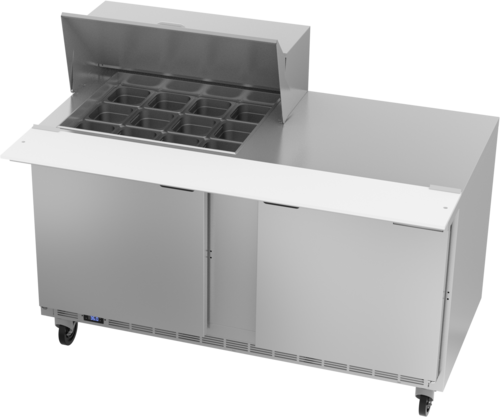 Beverage Air SPE60HC-12M Mega Top Refrigerated Counter 60 inch Two Section 16 cu ft Capacity Stainless Steel