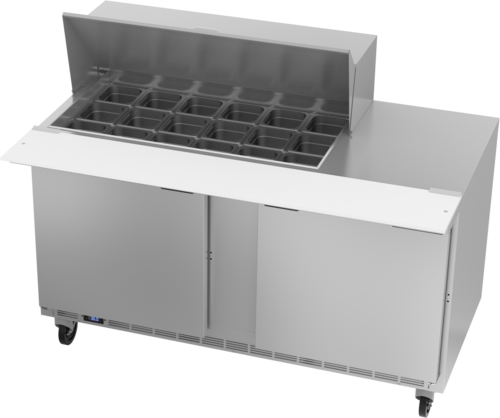 Beverage Air SPE60HC-18M Mega Top Refrigerated Counter 60 inch Two Section 16 cu ft Capacity Stainless Steel