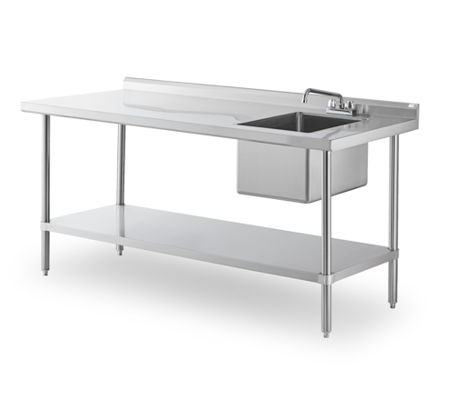 Steel Works SWSTM-3048WS-R-316 Work Table, with Prep Sink(s)