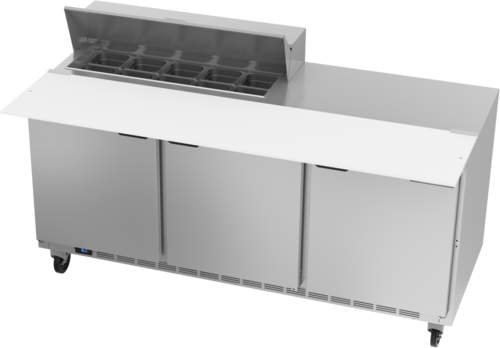 Beverage Air SPE72HC-10C Sandwich Top Refrigerated Counter 72 inch Three Section 20 cu ft Capacity Stainless Steel