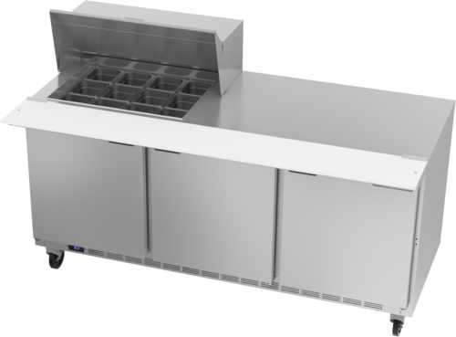Beverage Air SPE72HC-12M Mega Top Refrigerated Counter 72 inch Three Section 20 cu ft Capacity Stainless Steel