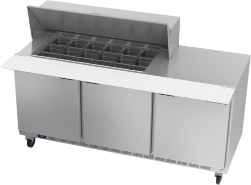 Beverage Air SPE72HC-18M Mega Top Refrigerated Counter 72 Inch Three Section Stainless Steel 20 Cu Ft Capacity