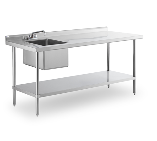 Steel Works SWSTM-3072WS-L-316 Work Table, with Prep Sink(s)