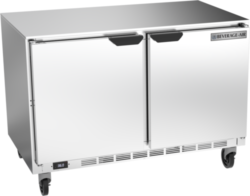 Beverage Air UCR48AHC Undercounter Refrigerator 48 inch Two Section 11.82 cu ft Stainless Steel Made in USA