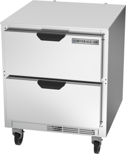 Beverage Air UCRD27AHC-2 Undercounter Refrigerator 27 inch 5.5 cu ft Stainless Steel with 2 Drawers Made in USA