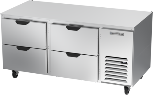 Beverage Air UCRD67AHC-4 Undercounter Refrigerator Two Section 67W 27 cu ft Four Drawers Stainless Steel