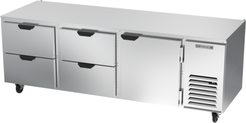 Beverage Air UCRD93AHC-4 Undercounter Refrigerator 93 inch Three Section 39.8 cu ft with Drawers and Door