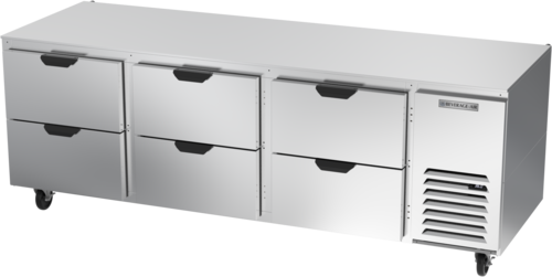 Beverage Air UCRD93AHC-6 Undercounter Refrigerator Three Section 93W 29.7 cu ft Six Drawers Stainless Steel