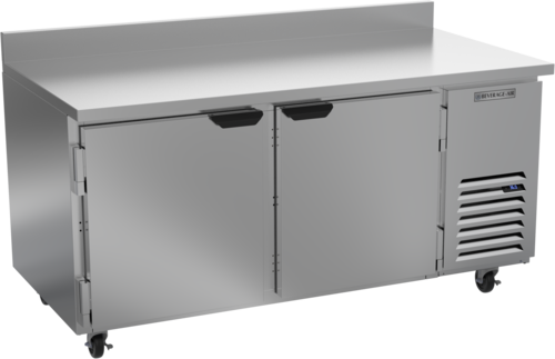 Beverage Air WTR67AHC Worktop Refrigerator Two Section 67 Inch 18.97 Cu Ft Capacity Stainless Steel Doors