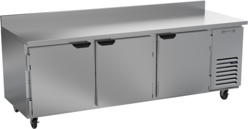Beverage Air WTR93AHC Worktop Refrigerator Three Section 93 Inch 29.7 Cu Ft Solid Doors Stainless Steel