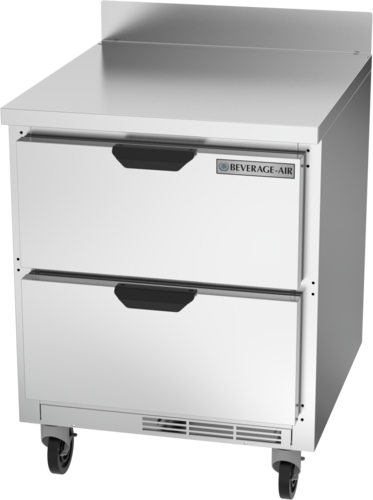 Beverage Air WTRD27AHC-2 Worktop Refrigerator One Section 27 Inch Stainless Steel with Drawers 6.13 Cu Ft