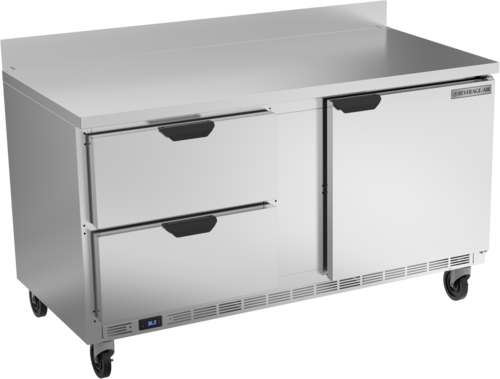 Beverage Air WTRD60AHC-2 Worktop Refrigerator Two Section 60 Inch Stainless Steel with Drawers and Door