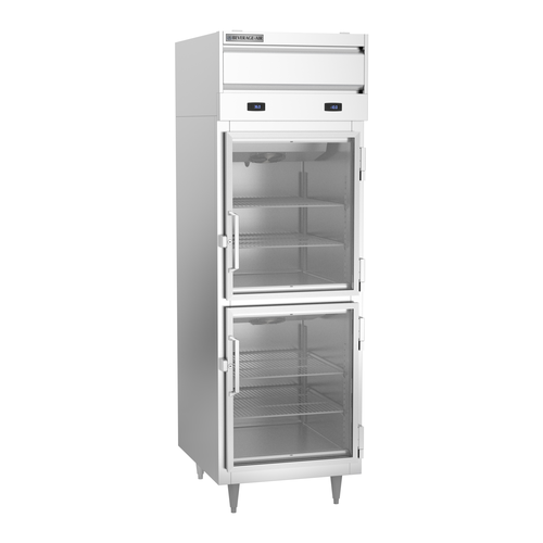 Beverage Air PRF12-12HC-1HG P-Series Dual Temp Reach-In Refrigerator Freezer 18 Cu Ft with Glass Doors