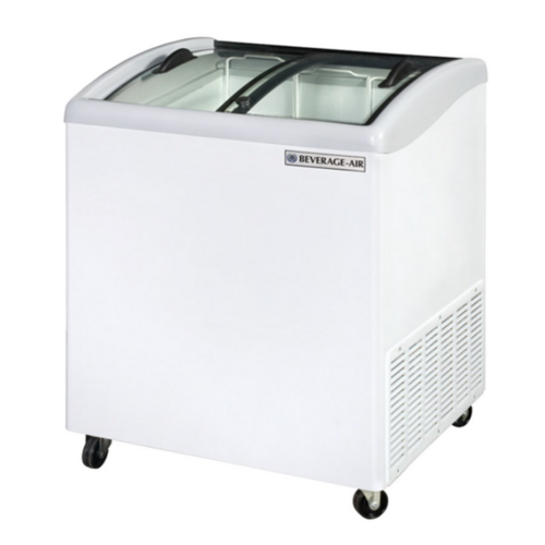 Beverage Air NC28HC-1-W Novelty Case 27-7/8 inch Wide 6 cu ft Capacity Angled Top Design with Glass Lids and Baskets