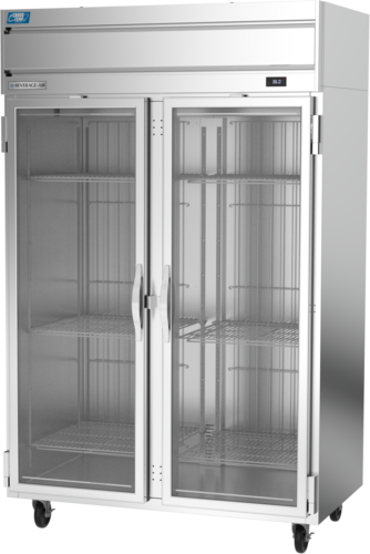 Beverage Air CT2HC-1G Cross Temp Convertible Refrigerator Freezer Two Section 45.2 Cu Ft Capacity Glass Doors
