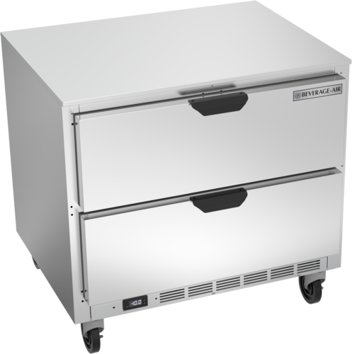 Beverage Air UCFD36AHC-2 Undercounter Freezer 36 inch Two Section 8.7 cu ft Stainless Steel Drawers Made in USA