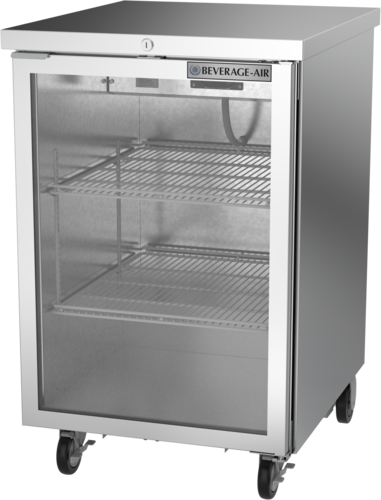 Beverage Air BB24HC-1-G-S Refrigerated Back Bar Storage Cabinet 24 Inch One Section 7.66 Cu Ft Glass Door