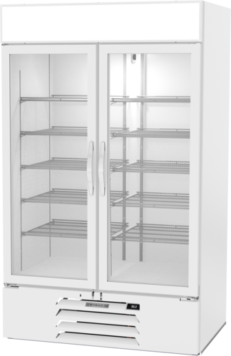 Beverage Air MMR44HC-1-W-IQ MarketMax Refrigerated Merchandiser Two Section 40.2 cu ft Capacity with Glass Doors