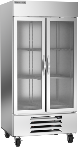 Beverage Air HBR35HC-1-G Horizon Series Refrigerator Two Section 39.5 Inch 35.08 Cu Ft Capacity Glass Doors