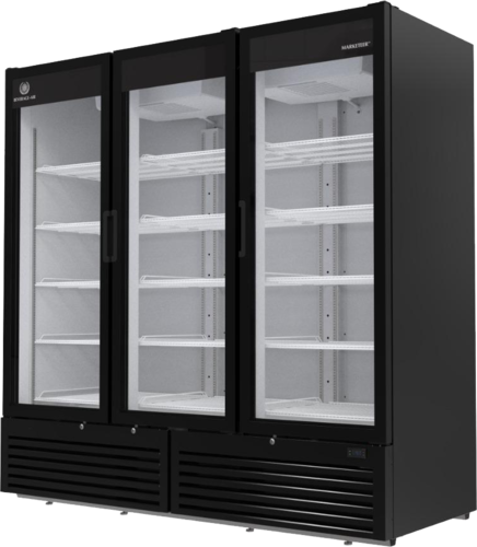 Beverage Air MT72-1B Marketeer Series Refrigerated Merchandiser Three Section Glass Door 66.3 Cu Ft Capacity