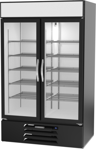 Beverage Air MMR44HC-1-B-WINE MarketMax Wine Merchandiser Reach In Two Section 40.2 Cu Ft Capacity Black Exterior