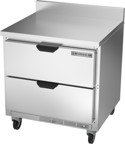 Beverage Air WTRD32AHC2FIP Worktop Refrigerator 32 inch 72 cu ft Stainless Steel Top with Drawers