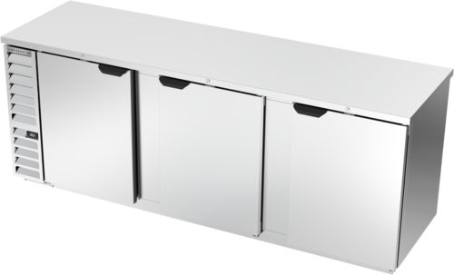 Beverage Air BB94HC-1-F-S Refrigerated Back Bar Storage Cabinet 95 Inch Three Section 37 Cu Ft Stainless Steel