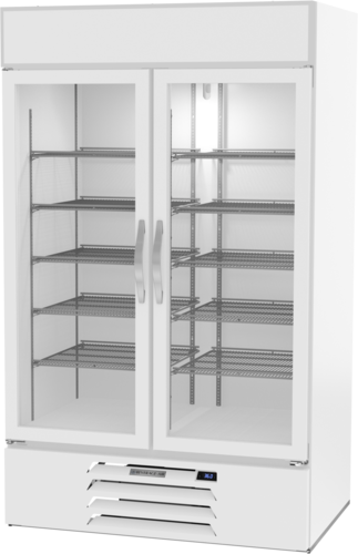 Beverage Air MMR44HC-1-W-WINE MarketMax Wine Merchandiser 47 inch Reach In Two Section with Glass Doors and LED Lighting