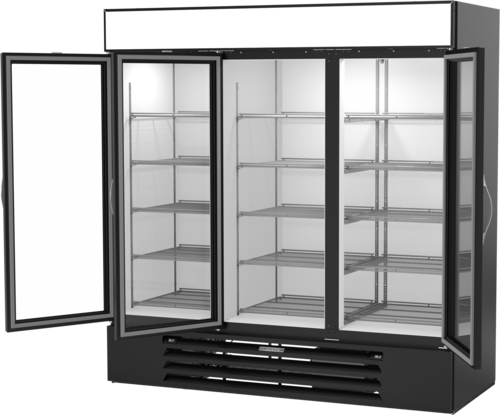 Beverage Air MMRR72HC-1-B-BW-WINE MarketMax DUAL TEMP Wine Merchandiser Reach In Three Section 75 Inch Wide