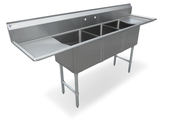 Steel Works SWS3C151512-15LR-318 Sink, (3) Three Compartment