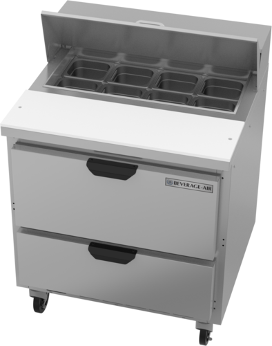Beverage Air SPED32HC-08-2 Sandwich Top Refrigerated Counter 32 inch One Section 8 cu ft Stainless Steel