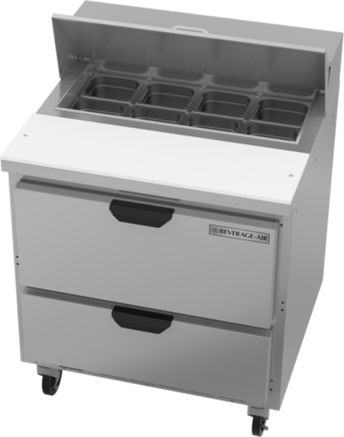 Beverage Air SPED32HC-08-2 Sandwich Top Refrigerated Counter 32 inch One Section 8 cu ft Stainless Steel