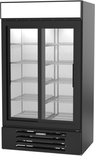 Beverage Air MMR38HC-1-B MarketMax Refrigerated Merchandiser Two Section 35.4 cu ft Capacity with Glass Doors