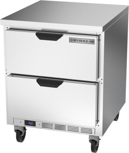 Beverage Air WTFD27AHC-2-FLT Worktop Freezer 27 inch One Section 6.13 cu ft Capacity Stainless Steel Drawers