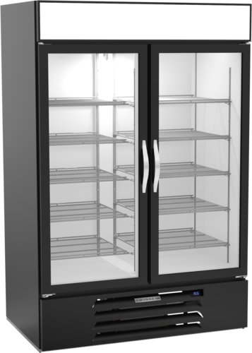 Beverage Air MMF49HC-1-B MarketMax Freezer Merchandiser Two Section 46.2 Cu Ft Capacity with Glass Doors