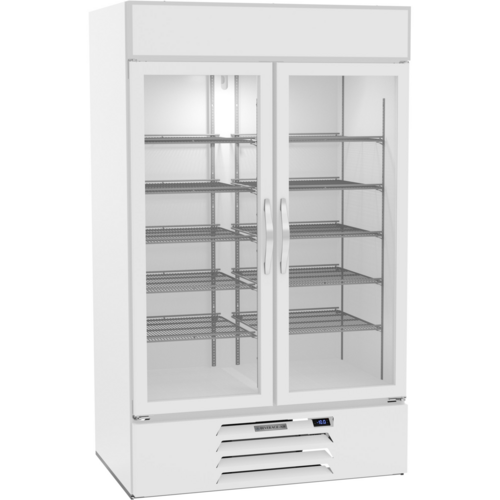 Beverage Air MMF44HC-1-W MarketMax Freezer Merchandiser Two Section 44 Cu Ft Capacity with Glass Doors