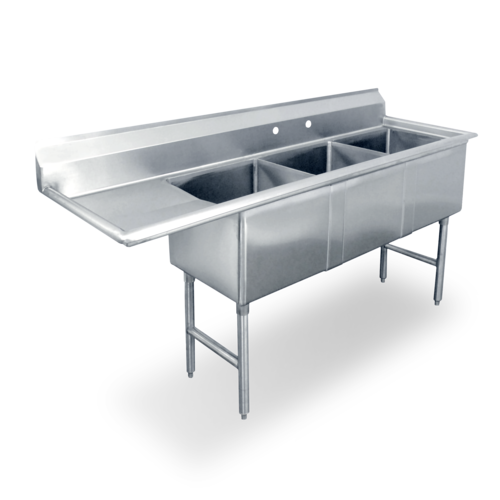 Steel Works SWS3C182414-24L-318 Sink, (3) Three Compartment