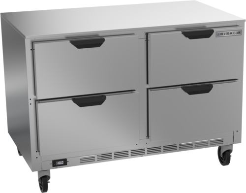 Beverage Air UCFD48AHC-4 Undercounter Freezer 48 inch Two Section 11.16 cu ft Stainless Steel Drawers Made in USA