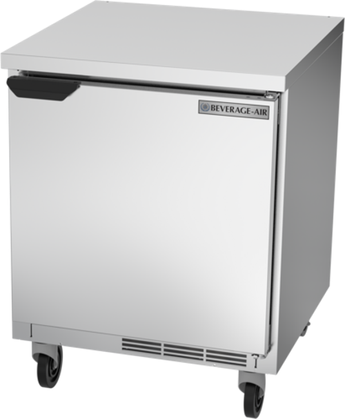 Beverage Air WTR27HC-FLT Worktop Refrigerator 27 inch One Section 5.25 cu ft Solid Door Stainless Steel