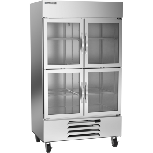Beverage Air HBR44HC-1-HG Horizon Series Refrigerator Two Section 40.2 cu ft Capacity Glass Doors Adjustable Shelves
