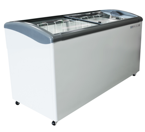 Beverage Air NC60HC-1-W Novelty Case 60 inch 15.84 cu ft Capacity Angled Top Design with Glass Lids and Baskets