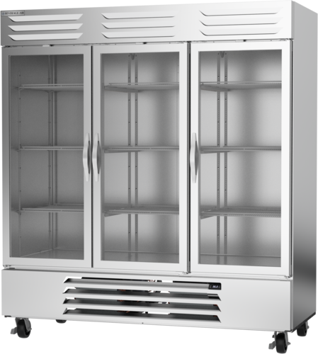 Beverage Air RB72HC-1G Vista Refrigerator Reach-In Three-Section 70.19 cu ft with Glass Doors and Adjustable Shelves