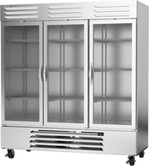 Beverage Air RB72HC-1G Vista Refrigerator Reach-In Three-Section 70.19 cu ft with Glass Doors and Adjustable Shelves
