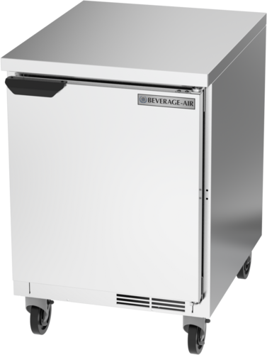Beverage Air WTR24AHC-FLT Worktop Refrigerator 24 inch One Section 5.16 cu ft Solid Door Stainless Steel