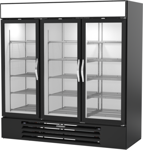 Beverage Air MMRF72HC-1-B-BW MarketMax DUAL TEMP Merchandiser Reach-in Three-section 19.62 cu ft Refrigerator 44.85 cu ft Freezer