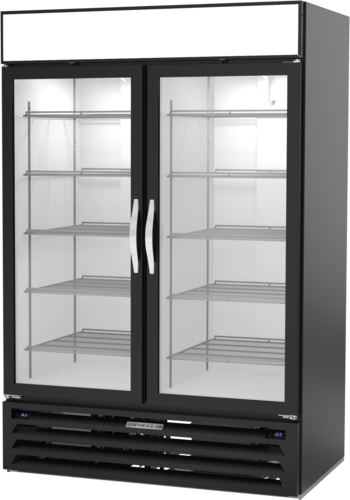 Beverage Air MMRF49HC-1-A-BW MarketMax DUAL TEMP Merchandiser Reach In Two Section 42 Cu Ft Black Exterior