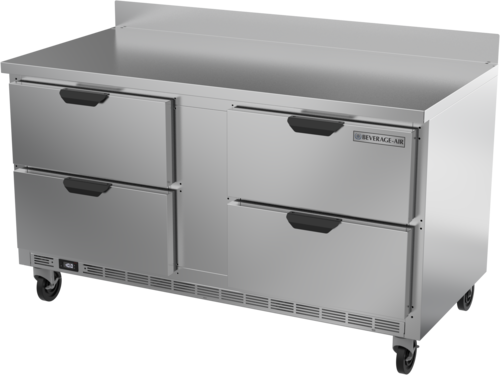 Beverage Air WTFD60AHC-4 Worktop Freezer Two Section 60 Inch 14.39 cu ft Stainless Steel Drawers