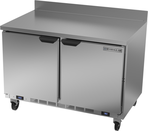 Beverage Air WTFR48AHC Worktop Freezer Refrigerator 48 Inch Two Section Stainless Steel 5.31 Cu Ft Capacity